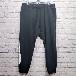 Vintage 80s Nike Sweatpants Men's XL Big Leg Swoosh Black Faded Elastic Waist